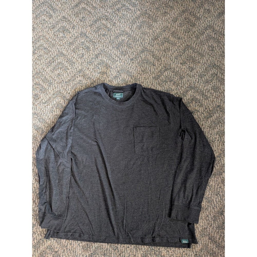 Woolrich Green Label Mens XXL Charcoal Heather Long Sleeve Pocket Tee 1805125